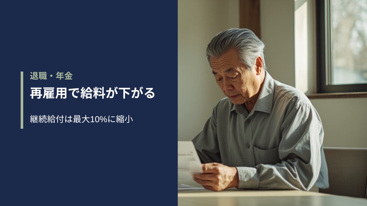 給与明細を見る60代の男性