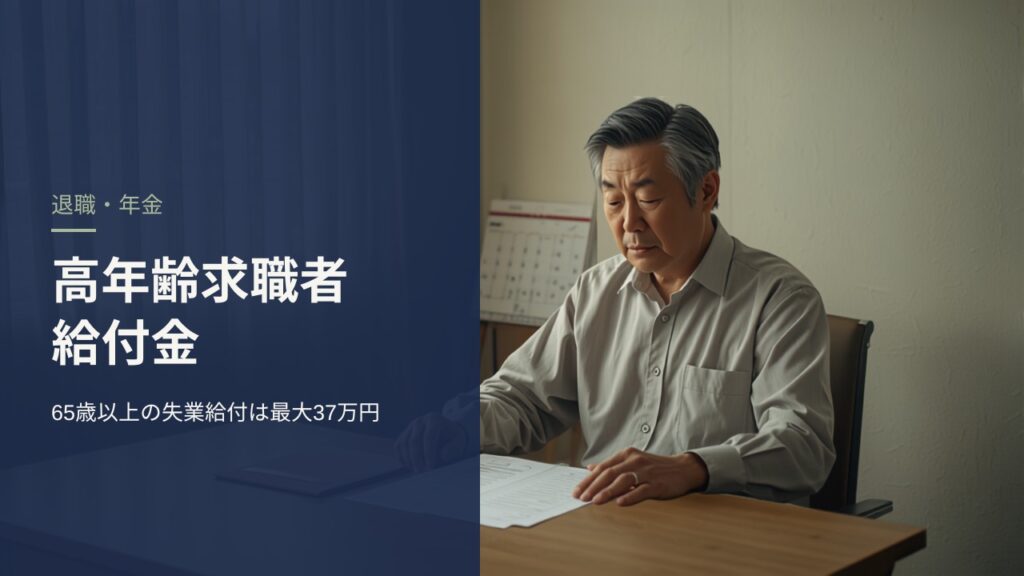 机で離職の書類とカレンダーを前に考える60代後半の男性