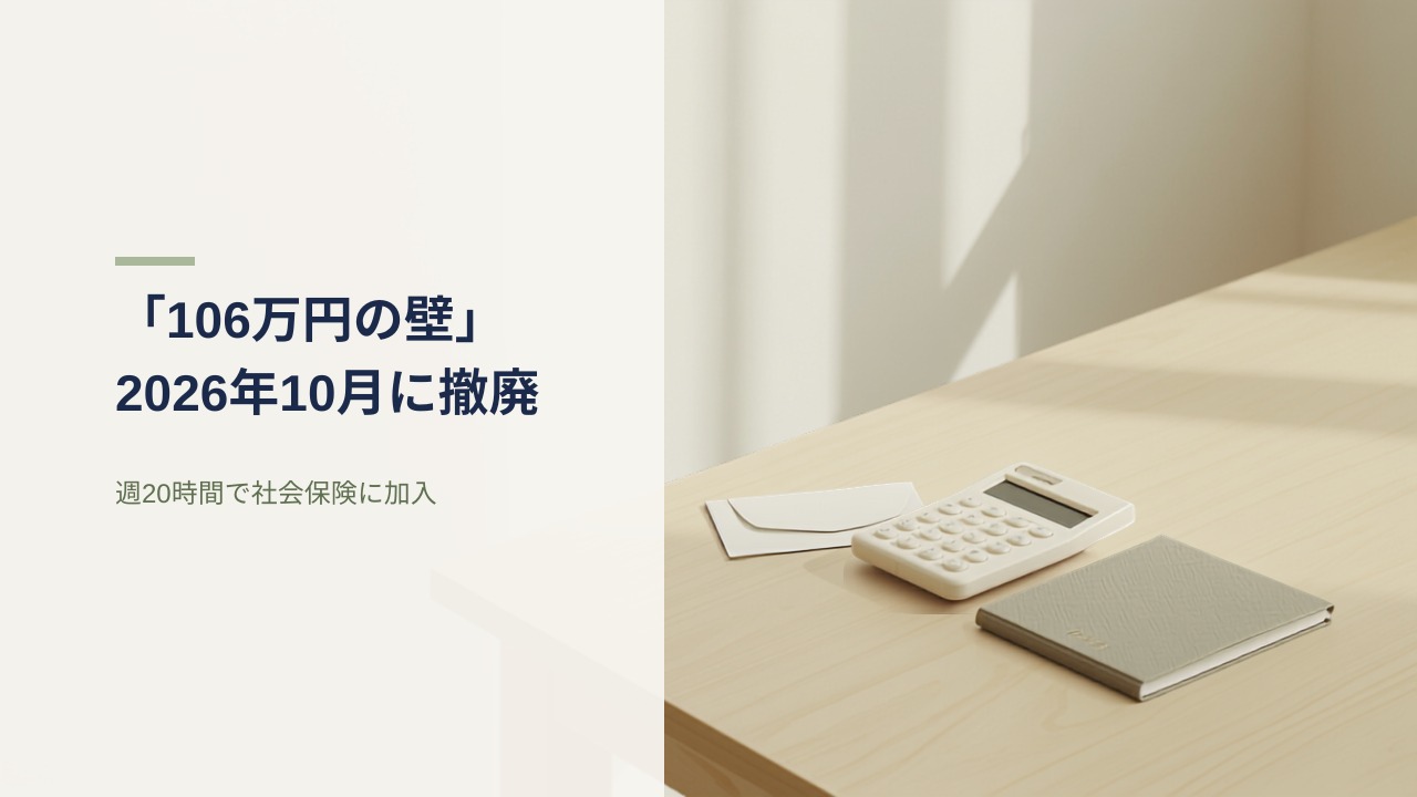 ダイニングテーブルに置かれた給与明細と電卓