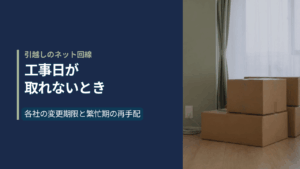 引越し直後の部屋の床に未開封の段ボール箱が積まれ、壁ぎわに光コンセントとLANケーブルが置かれている