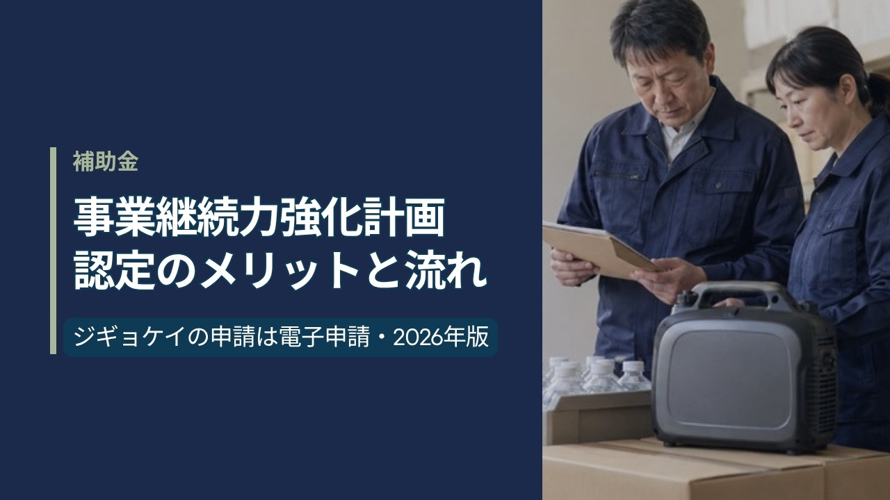 倉庫で非常用の飲料水と発電機を点検する作業服の社員